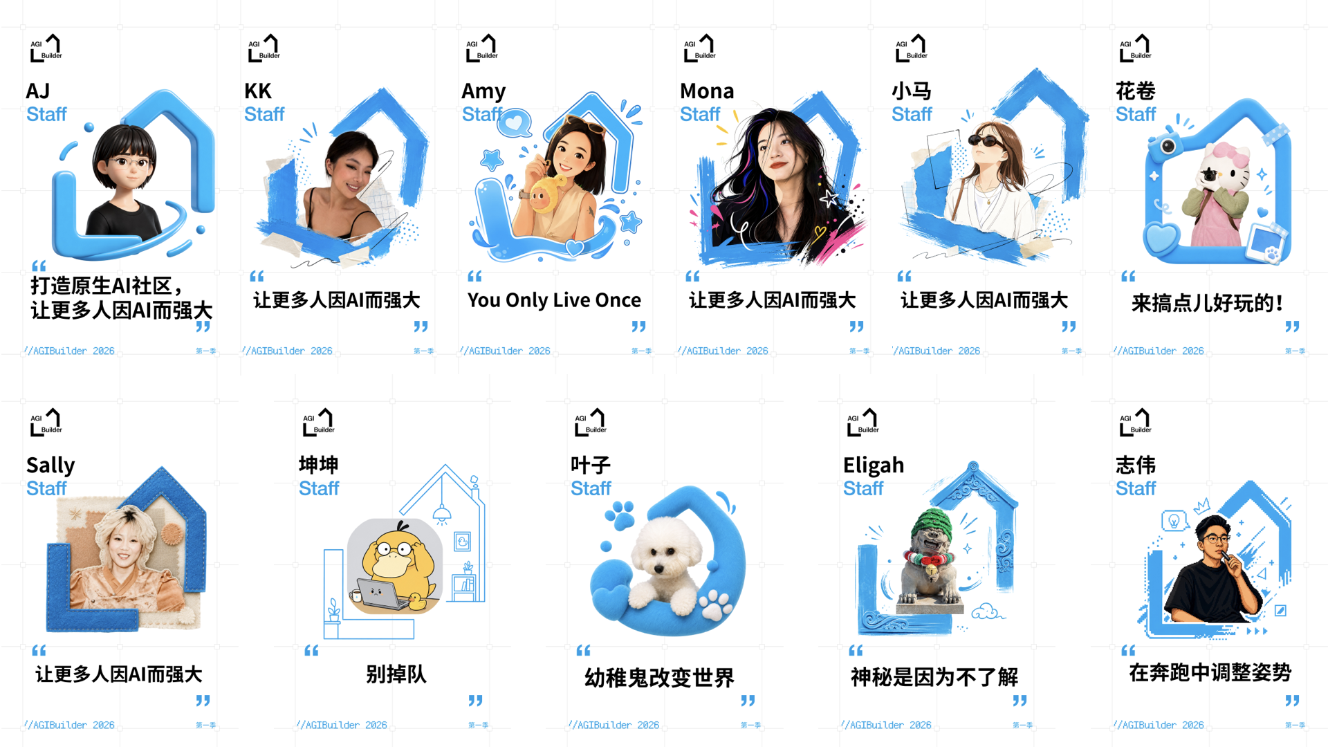 AGI Builder Staff 身份版本墙